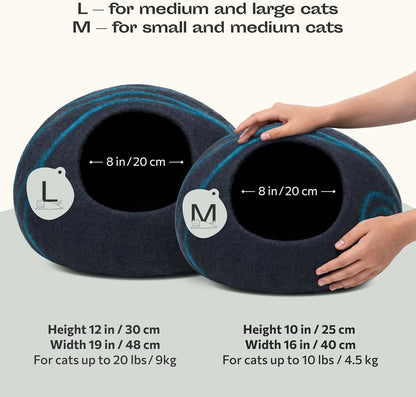 PurrNest Handmade Merino Wool Cat Cave