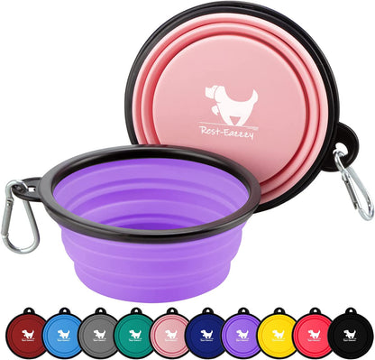 FlexiBowl™ 2-Pack Collapsible Travel Dog Bowls
