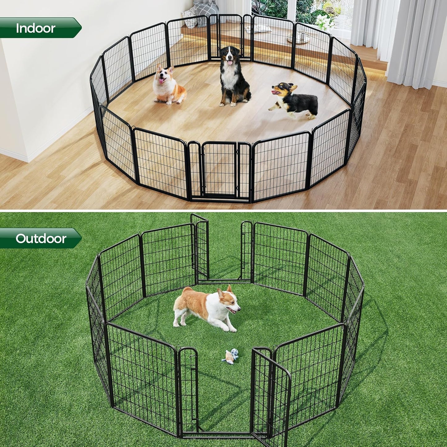 TuffFlex 32" Heavy-Duty Modular Pet Playpen (16 Panels)