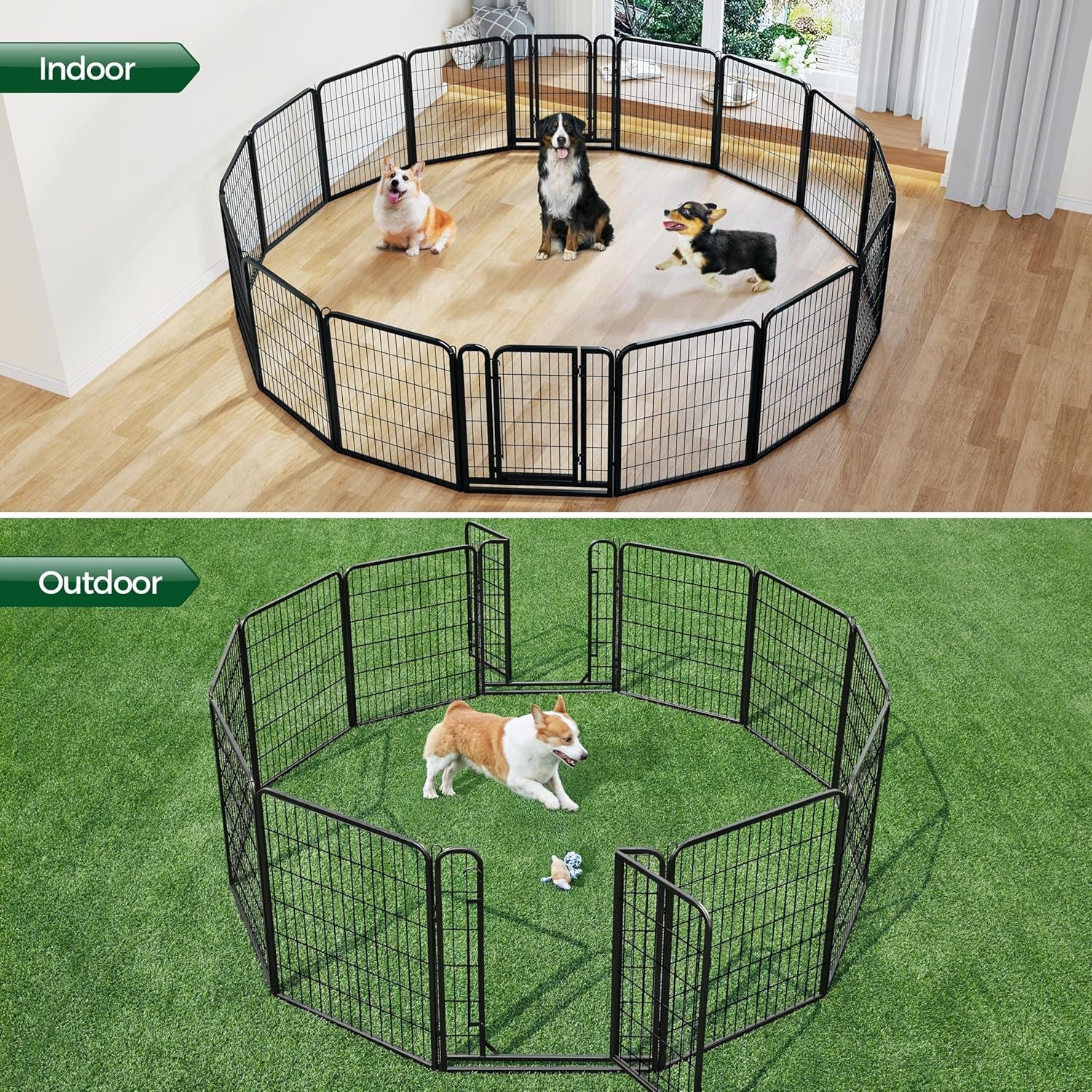 TuffFlex 32" Heavy-Duty Modular Pet Playpen (16 Panels)