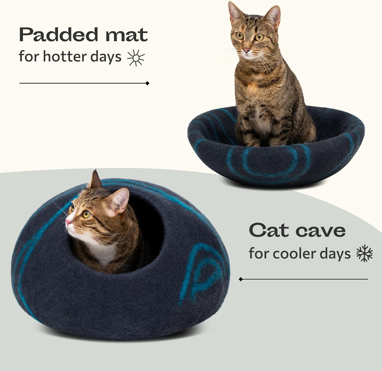 PurrNest Handmade Merino Wool Cat Cave