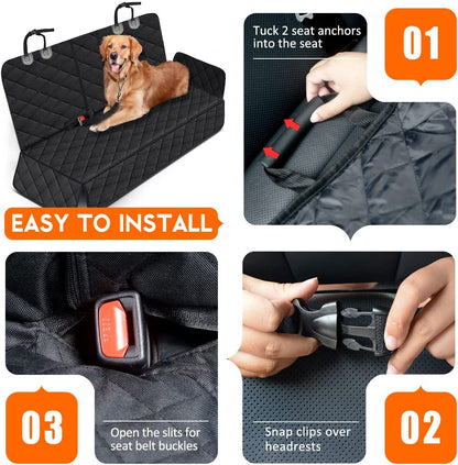 LuxeGuard™ Waterproof Back Seat Cover with Armrest Compatibility