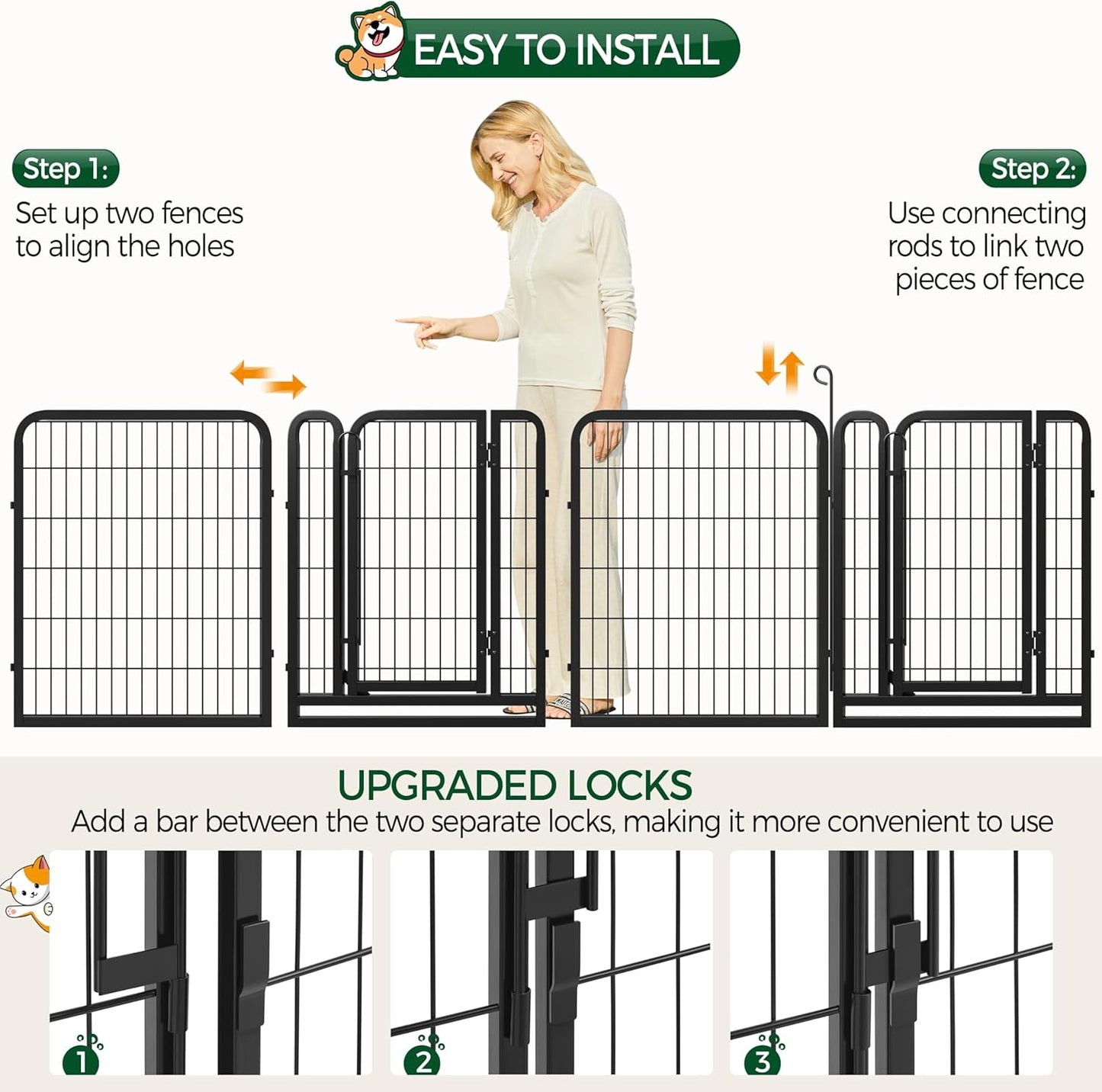 TuffFlex 32" Heavy-Duty Modular Pet Playpen (16 Panels)