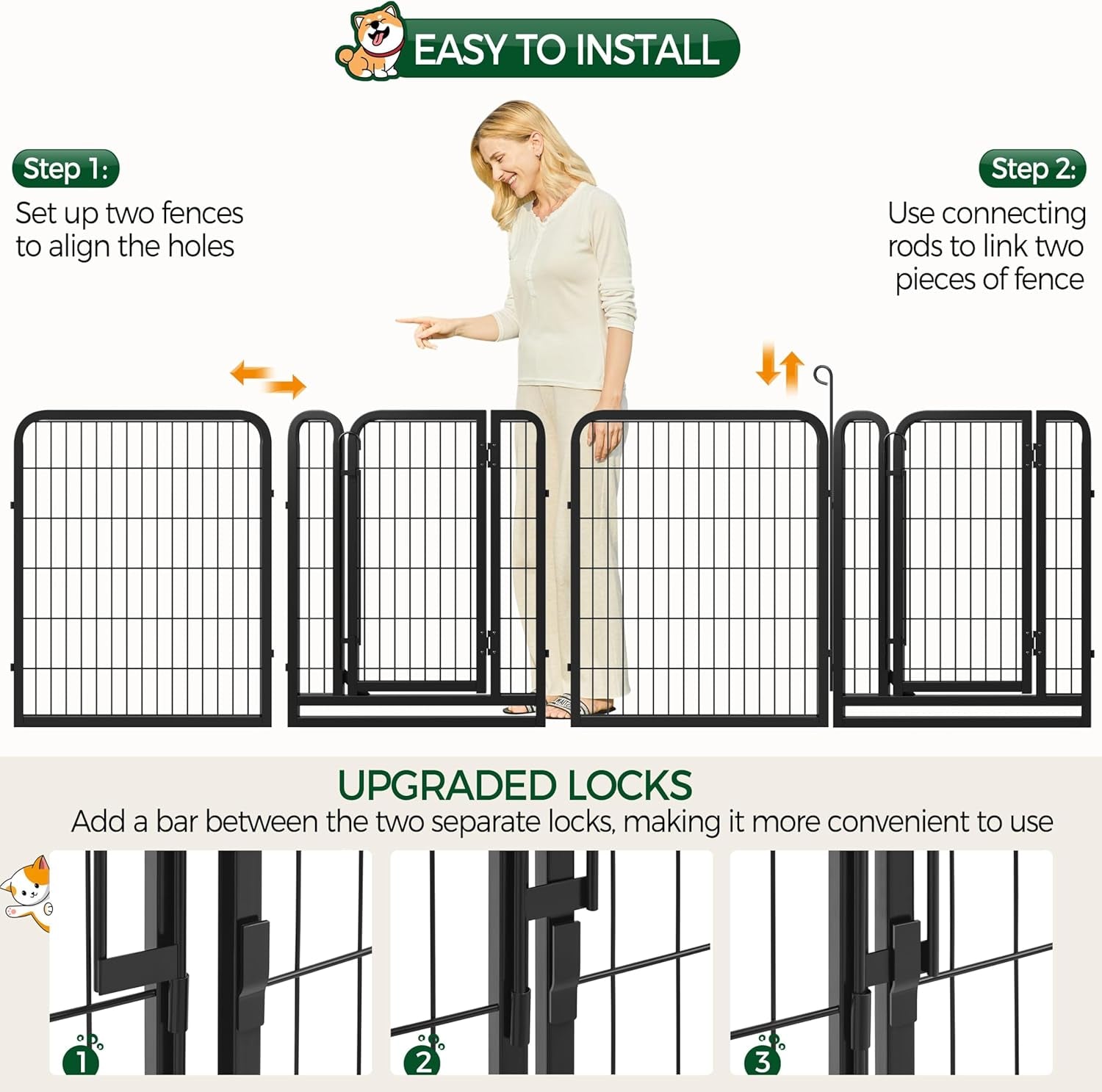TuffFlex 32" Heavy-Duty Modular Pet Playpen (16 Panels)