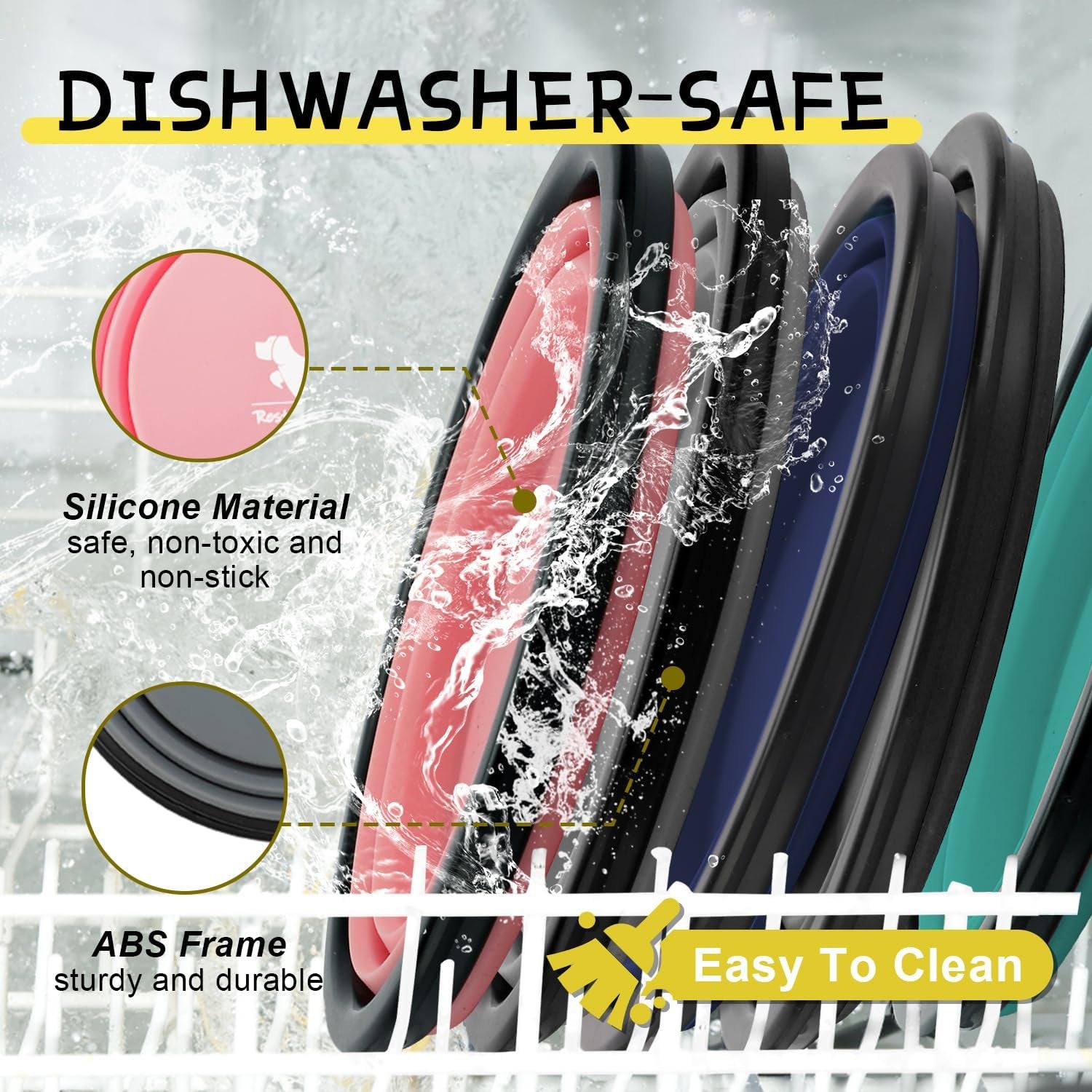 FlexiBowl™ 2-Pack Collapsible Travel Dog Bowls