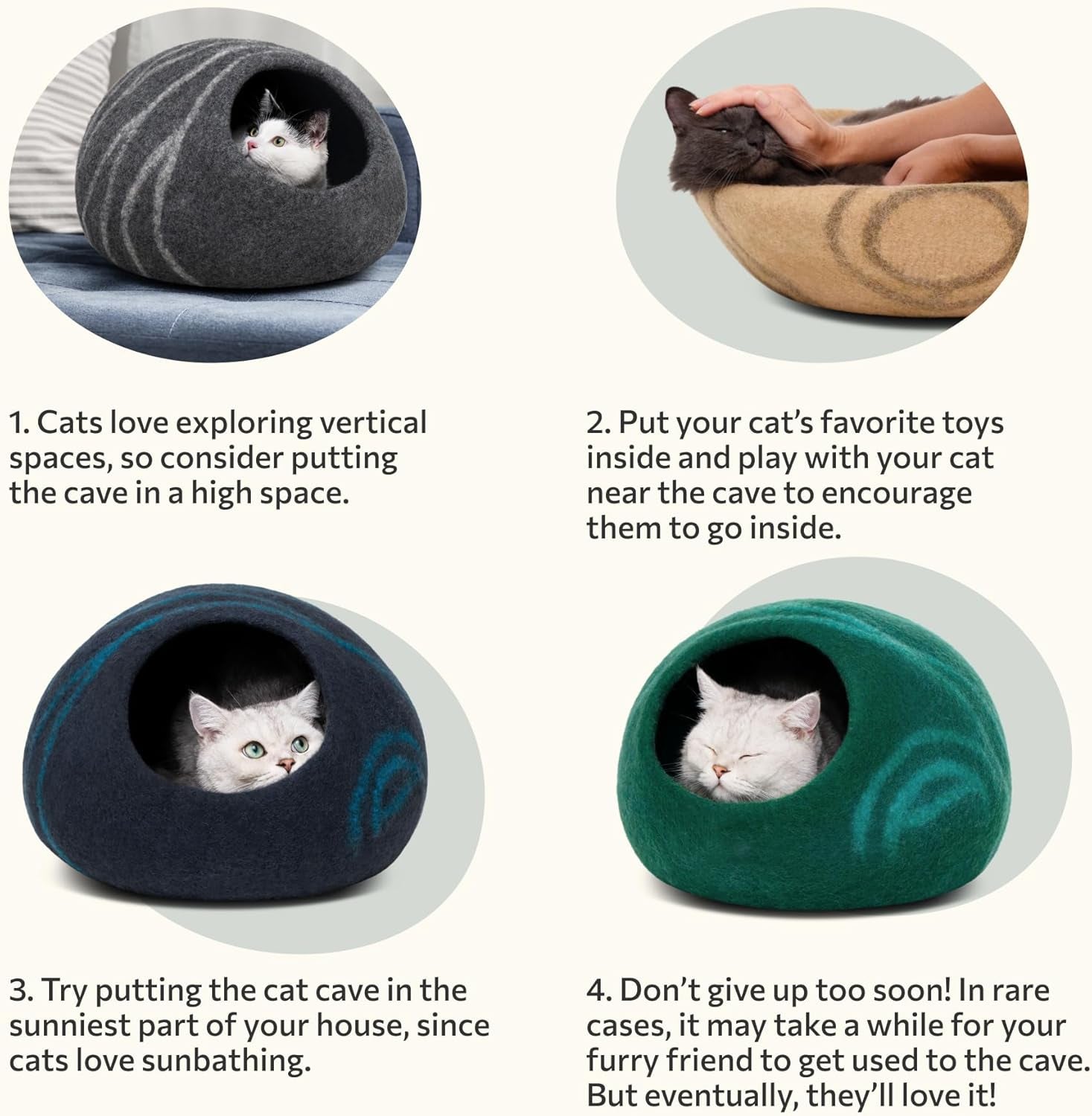 PurrNest Handmade Merino Wool Cat Cave